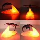 Lámpara LED 3D de fuego de dragón, luz recargable USB