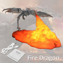 Lámpara LED 3D de fuego de dragón, luz recargable USB