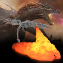 Lámpara LED 3D de fuego de dragón, luz recargable USB