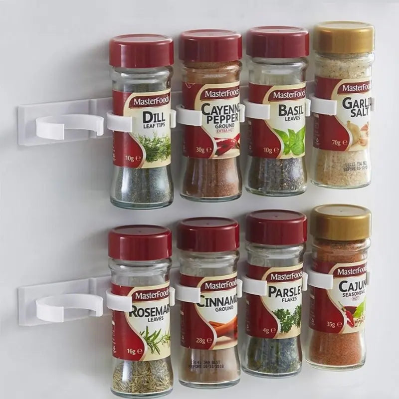 Soporte de pared para frascos de especias – Organizador de cocina que ahorra espacio