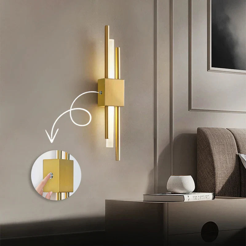 Lámpara de pared LED nórdica con enchufe USB para decoración de dormitorio