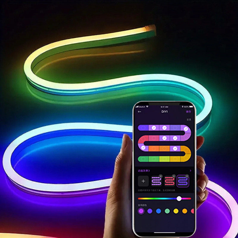 Tiras de luces LED de neón RGB – Decoración de habitación con aplicación de sincronización de música