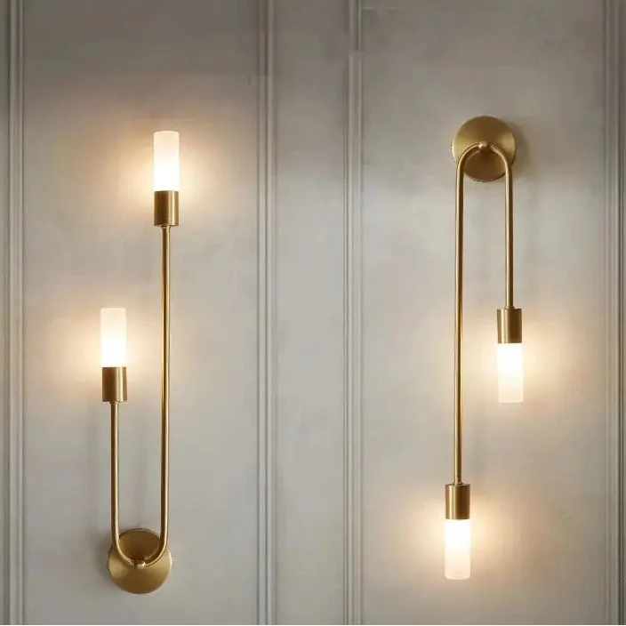 Lámpara de pared LED nórdica moderna – Aplique minimalista dorado y negro